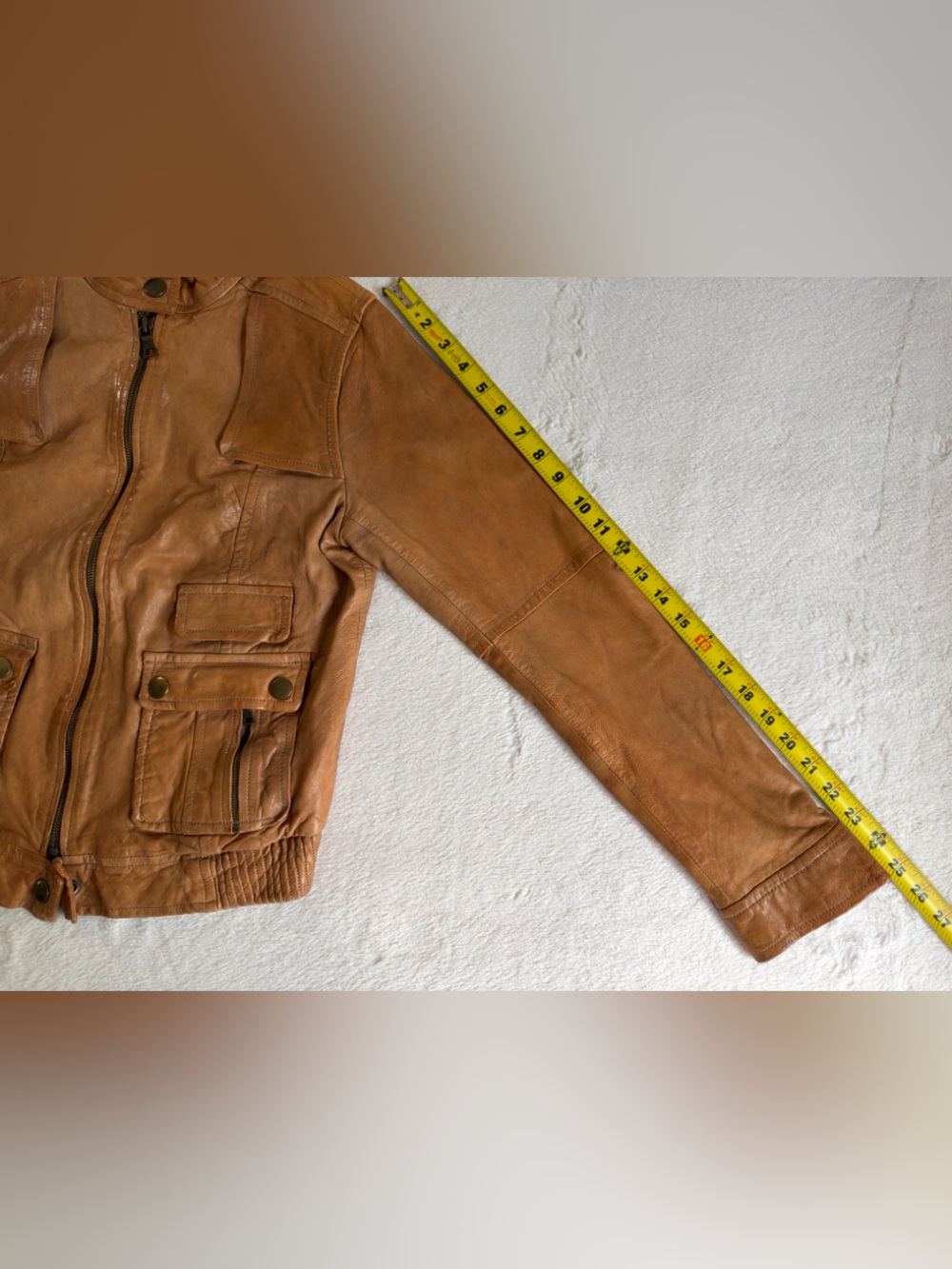 Banana Republic Cognac Leather Jacket - Picture 8 of 16